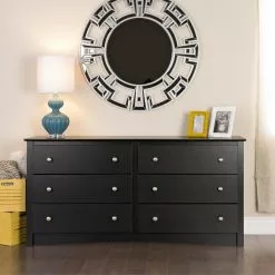 Prepac Sonoma Black 6-Drawer Dresser