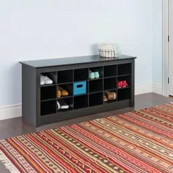 Prepac Casual Black Storage Bench