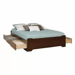 Prepac Coal Harbor Espresso Full Platform Bed With Storage