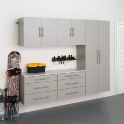 Prepac HangUps 90-in W X 72-in H Light Grey Composite Wood Garage Storage System