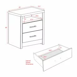 Prepac District Washed Ebony Nightstand