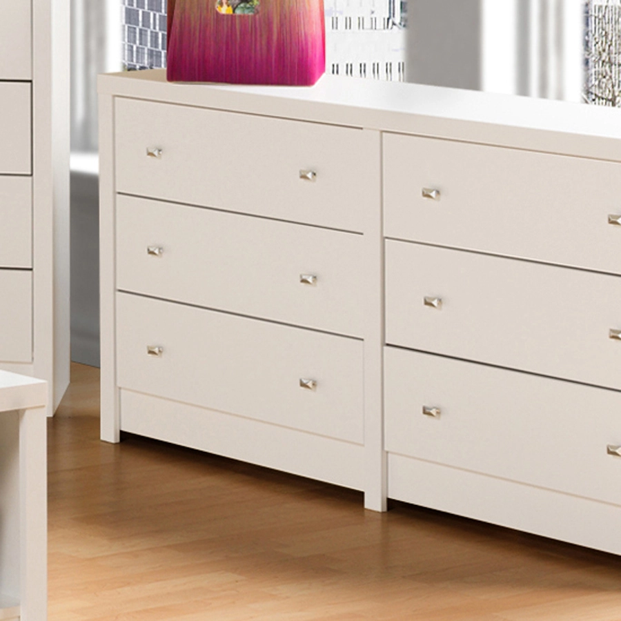 Prepac Calla 6-Drawer Dresser - 15.25-in X 88-in X 58.5-in - White 5 Prepac Calla 6-Drawer Dresser - 15.25-in X 88-in X 58.5-in - White - Image 3