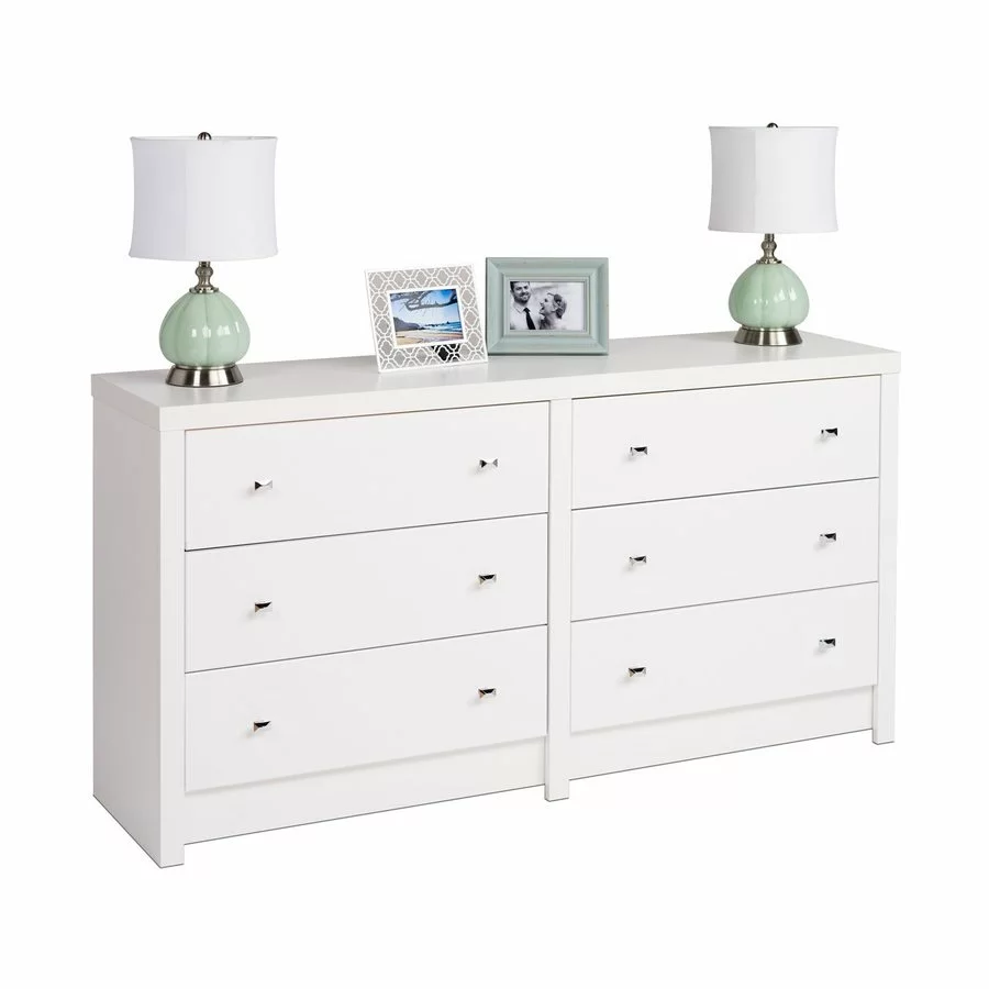 Prepac Calla 6-Drawer Dresser - 15.25-in X 88-in X 58.5-in - White 4 Prepac Calla 6-Drawer Dresser - 15.25-in X 88-in X 58.5-in - White - Image 2