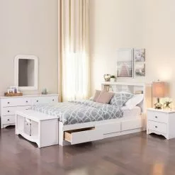 Prepac Monterey Nightstand - 2 Drawers - 23.25-in X 21.75-in X 16-in - White -Prepac Shop 330595415 AlternateImage3
