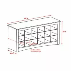 Prepac Furniture Shoe Storage Cubbie Bench,ESS-4824 -Prepac Shop 330619621 AlternateImage1