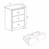Prepac Furniture Monterey Tall 3-Drawer Nightstand,WDC-2403 -Prepac Shop 330621499 AlternateImage3