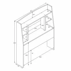 Prepac Astrid Twin Headboard With Shelf - Black -Prepac Shop 330673604 AlternateImage2