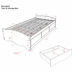 Prepac Twin XL Mate's Platform Storage Bed With 3 Drawers, Black -Prepac Shop 330673612 AlternateImage4