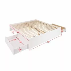 Prepac Select Platform Bed With 2 Drawers - White - King -Prepac Shop 330673614 AlternateImage4
