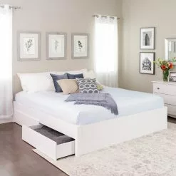 Prepac Select Platform Bed With 2 Drawers - White - King -Prepac Shop 330673614 MainImage 001