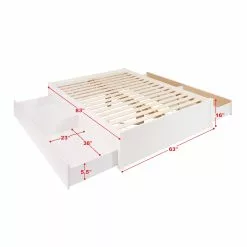 Prepac Select Platform Bed With 4 Drawers - White - Queen -Prepac Shop 330673618 AlternateImage5
