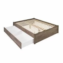 Prepac Select 4-Post Platform Bed 2 Drawers - Drifted Gray - Queen -Prepac Shop 330673626 AlternateImage1