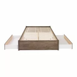 Prepac Select 4-Post Platform Bed 2 Drawers - Drifted Gray - Queen -Prepac Shop 330673626 AlternateImage2