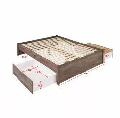 Prepac Select 4-Post Platform Bed 2 Drawers - Drifted Gray - Queen -Prepac Shop 330673626 AlternateImage5