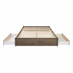 Prepac Select 4-Post Platform Bed 2 Drawers - Drifted Gray - King -Prepac Shop 330673629 AlternateImage2