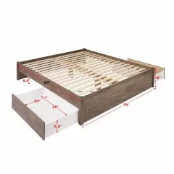 Prepac Select 4-Post Platform Bed 2 Drawers - Drifted Gray - King -Prepac Shop 330673629 AlternateImage5