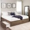 Prepac Select 4-Post Platform Bed 2 Drawers - Drifted Gray - King -Prepac Shop 330673629 MainImage 001