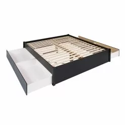 Prepac King Select 4-Post Platform Bed With 4 Drawers, Black -Prepac Shop 330673631 AlternateImage1