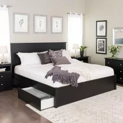 Prepac King Select 4-Post Platform Bed With 4 Drawers, Black -Prepac Shop 330673631 AlternateImage4