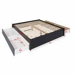 Prepac King Select 4-Post Platform Bed With 4 Drawers, Black -Prepac Shop 330673631 AlternateImage5