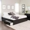 Prepac King Select 4-Post Platform Bed With 4 Drawers, Black