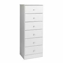 Prepac Astrid Tall Chest - 6-Drawer - White - 52-in X 20-in -Prepac Shop 330673637 MainImage 001