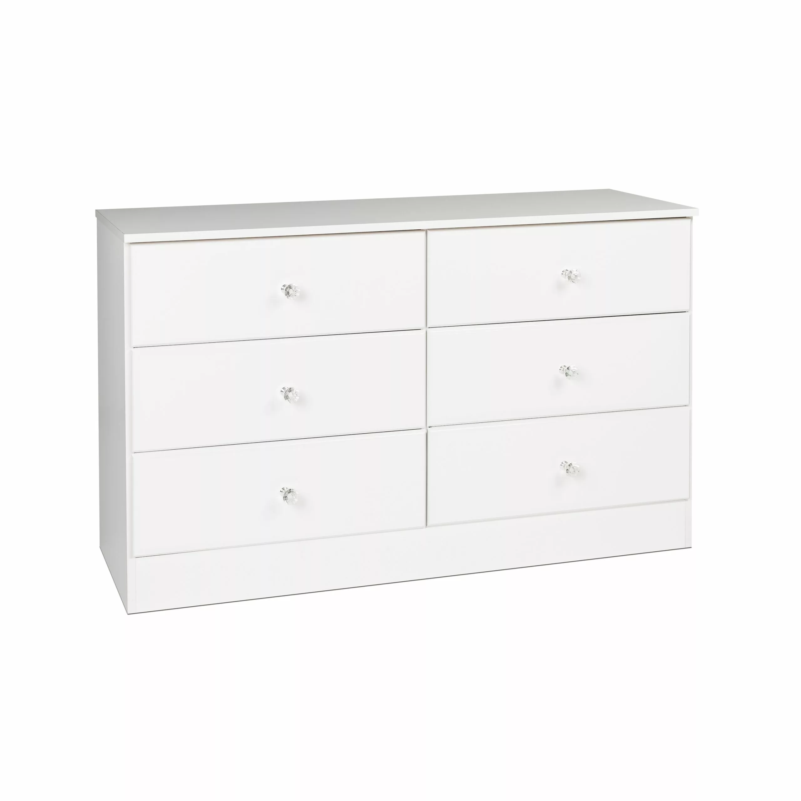 Prepac Astrid Dresser With Acrylic Knobs 6-Drawer - White - 28-in X 47-in 7 Prepac Astrid Dresser With Acrylic Knobs 6-Drawer - White - 28-in X 47-in - Image 5