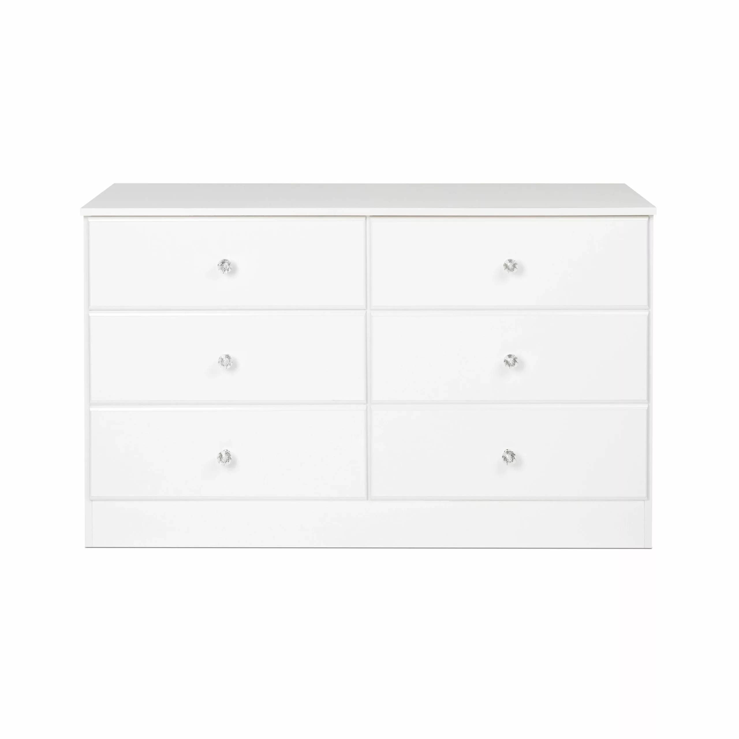 Prepac Astrid Dresser With Acrylic Knobs 6-Drawer - White - 28-in X 47-in 8 Prepac Astrid Dresser With Acrylic Knobs 6-Drawer - White - 28-in X 47-in - Image 6