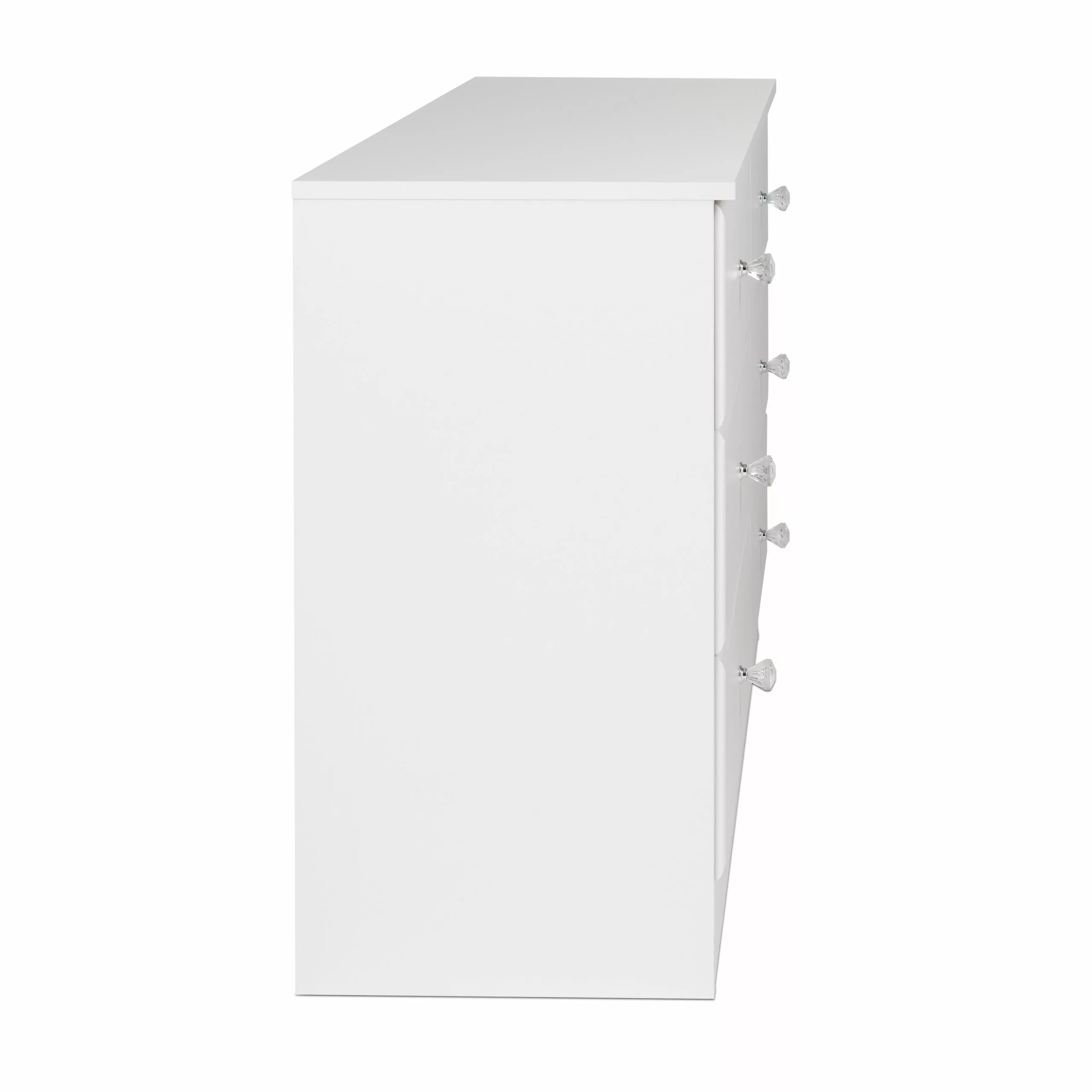 Prepac Astrid Dresser With Acrylic Knobs 6-Drawer - White - 28-in X 47-in 3 Prepac Astrid Dresser With Acrylic Knobs 6-Drawer - White - 28-in X 47-in