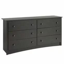 Prepac Sonoma Chest. Washed 6-Drawer - Black - 29-in X 59-in -Prepac Shop 330673645 MainImage 001