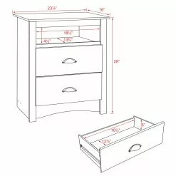 Prepac Salt Spring Tall Night Stand - Drifted Gray -Prepac Shop 330673648 AlternateImageA6