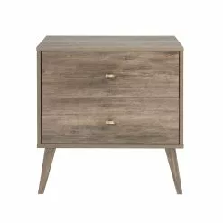 Prepac Milo 2-drawer Nightstand, Drifted Gray