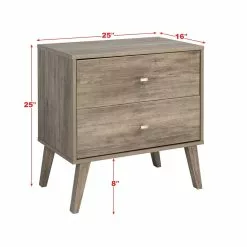 Prepac Milo 2-drawer Nightstand, Drifted Gray -Prepac Shop 330746092 AlternateImage8