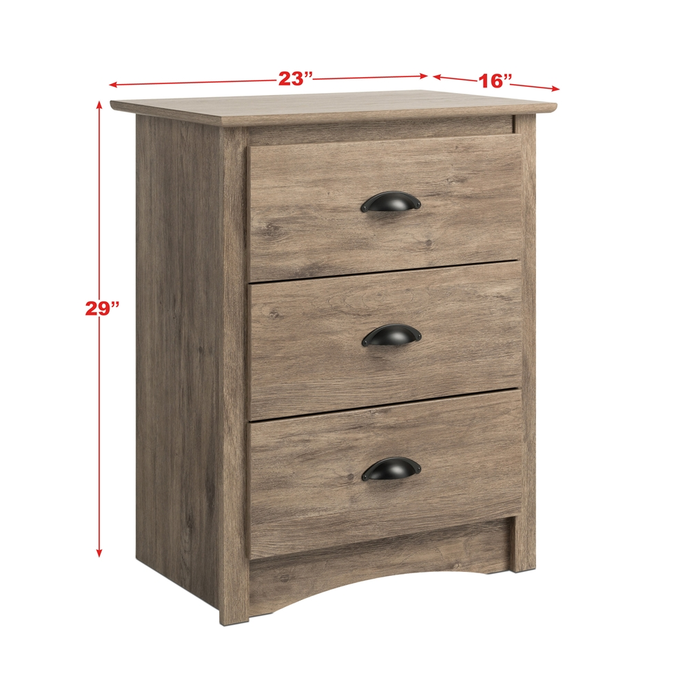 Prepac Salt Spring 3-drawer Tall Nightstand In Drifted Gray 4 Prepac Salt Spring 3-drawer Tall Nightstand In Drifted Gray - Image 2