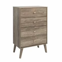 Prepac Milo 4-drawer Chest In Drifted Gray Finish - 26.5-in X 16-in X 41-in -Prepac Shop 330746094 MainImage 001