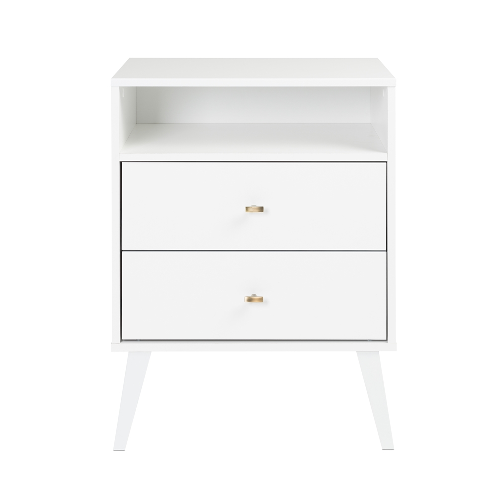 Prepac Milo 2-drawer Tall Nightstand With Open Shelf, White 5 Prepac Milo 2-drawer Tall Nightstand With Open Shelf, White - Image 3