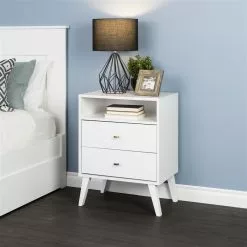 Prepac Milo 2-drawer Tall Nightstand With Open Shelf, White 17 Prepac Milo 2-drawer Tall Nightstand With Open Shelf, White -Prepac Shop 330746095 AlternateImage4