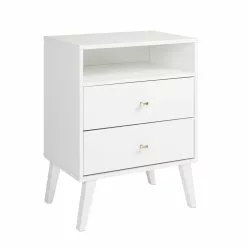 Prepac Milo 2-drawer Tall Nightstand With Open Shelf, White 16 Prepac Milo 2-drawer Tall Nightstand With Open Shelf, White -Prepac Shop 330746095 MainImage 001
