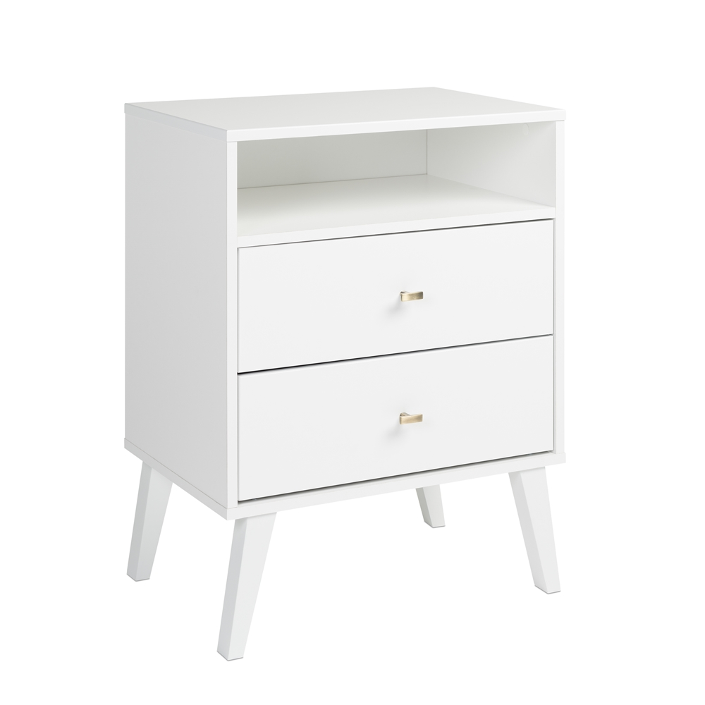 Prepac Milo 2-drawer Tall Nightstand With Open Shelf, White 8 Prepac Milo 2-drawer Tall Nightstand With Open Shelf, White - Image 6