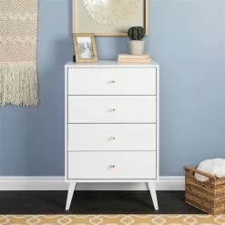 Prepac Milo 4-drawer Chest In White Finish - 26.5-in X 16-in X 41-in -Prepac Shop 330746100 AlternateImage1