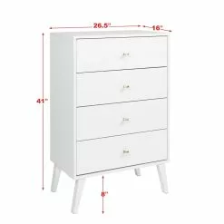 Prepac Milo 4-drawer Chest In White Finish - 26.5-in X 16-in X 41-in -Prepac Shop 330746100 AlternateImage8