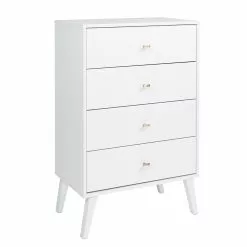Prepac Milo 4-drawer Chest In White Finish - 26.5-in X 16-in X 41-in -Prepac Shop 330746100 MainImage 001