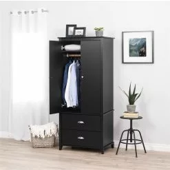 Prepac Yaletown Armoire In Black Finish - 21-in X 72-in X 31.5-in -Prepac Shop 330746105 AlternateImage2