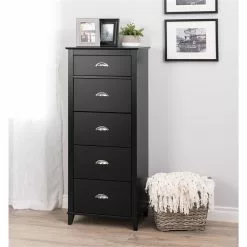 Prepac Yaletown 5-Drawer Tall Chest In Black Finish - 23-in X 16-in X 52.5-in -Prepac Shop 330746107 AlternateImage1