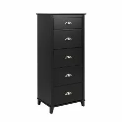 Prepac Yaletown 5-Drawer Tall Chest In Black Finish - 23-in X 16-in X 52.5-in -Prepac Shop 330746107 MainImage 001