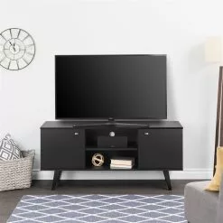 Prepac Milo TV Console In Black FInish - 56-in X 16-in X 25-in