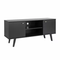 Prepac Milo TV Console In Black FInish - 56-in X 16-in X 25-in -Prepac Shop 330746108 MainImage 001