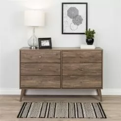 Prepac Milo 6-drawer Dresser In Drifted Gray Finish - 52.25-in