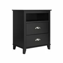 Prepac Yaletown 2-Drawer Tall Nightstand, Black -Prepac Shop 330746113 MainImage 001