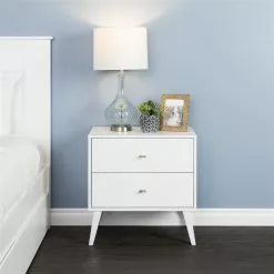 Prepac Milo 2-drawer Nightstand, White -Prepac Shop 330746114 AlternateImage1